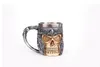 Mugs Skull Cup Mug 3D Double-Layer rostfritt stål Halloween Thanksgiving julklapp 231009