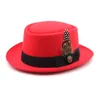 Vårens höst Billycock kände liten grimfjäderbowler hatt kvinnor män mode all-matchande brittisk stil hiphop fedora hatt
