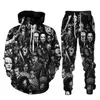 Fashion Horror Movie Clown 3D ALLT Over Print Tracksuits Men Women Halloween Hoodie Joggers Pants Suit251h