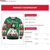 여자 스웨터 남자 여자 못생긴 크리스마스 스웨터 점퍼 점퍼 탑스 생일 축하해 예수 스웨터 그린 3D 재미있는 홀리데이 파티 크리스마스 스웨트 셔츠