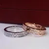 Anel completo de diamante cz amor titânio aço prata homens e mulheres anéis de ouro para amantes casal joias presente2681