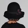 Basker fedoras ull hatt vuxen mode varm mössa kvinnliga stereotyper ull elegant kupol fest flickor fritid b-7616