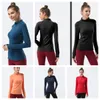 Yoga-Mantel, langärmelig, T-Shirt, Damen, enger Reißverschluss, Stehkragen, Jacke, elastisch, schnell trocknend, Fitness, Outdoor-Sport, Laufshirts