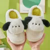 Slippers Kawaii Pochacco Katoen Meisjes Hart Cartoon Anime Thuis Dikke Bodem Pluche Paar Modellen Grote oren Hondenschoenen Zacht Brood