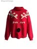 Suéteres femininos Suéteres de Natal femininos Manga comprida Gola alta Elk Print Pulôveres Casual Knit TopsL231010