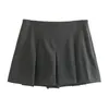 스커트 Norpojin Black Grey Pleated Mini Skirt for Women Elegant High-Waist Skort Female Clothing