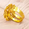 Cluster Anéis Flor 24k Banhado A Ouro Cor Cobre Ajustável Para Mulheres Bandas De Casamento Moda Jóias Acessórios Desgaste Diário