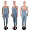 Women's Jumpsuits & Rompers Women Suspender Jumpsuit Spaghetti Strap Denim Jeans Sleeveless Backless ZIPPER Sexy Dungarees Ov260i