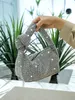 Saco de jantar novo saco de diamante de água artesanal nó saco de água transparente bolsa de diamante bolsa feminina 231010