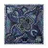 90 سم العلامة التجارية Paisley Bandana Foulard Square Square Women Twill Silk Shawl Brand Hijab وشاح يدويًا مصنوعًا مصنوعًا جديدًا تصميمًا جديد