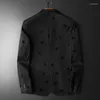 Costumes pour hommes Blazer imprimé hirondelle de luxe printemps automne couleur unie simple boutonnage affaires décontracté homme vestes grande taille 5XL