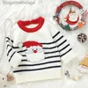 Kadın Sweaters Noel Bebek Örme Sweater Sevimli Noel Baba Baskı Sıcak Yenidoğan Giysileri Uzun Kollu Çizgi Saklama Toddlerl231010