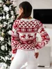 Kobiety swetry jesienne zima Boże Narodzenie Sweter kobiety Kobiety na drutach pullover kobiet sweter śniegowy łosie elk swetry jumperl231010