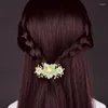 ヘアクリップパーソナルカラー保持銅合金の葉barrettes excisite light緑色のgl薬cinnabarフラワージュエリー