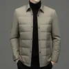 Parka en duvet léger pour hommes, doudoune automne et hiver, col Polo, canard blanc, loisirs, coupe-vent chaud, 231009