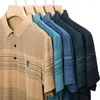 Herrpolos sommar t-shirt kort ärmmode mode lapel polo skjorta is silk lös casual tryck topp