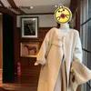 Misturas de lã feminina RUN XIANG CHENG High-end feltro casaco de lã nicho design para outono inverno suave e versátil casaco longo 231010