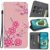 Blossom Flower Pu Leather Plånbok Fall för Xiaomi 13 Lite Poco F5 Redmi 12 Note 12S 12C Huawei Honor 90 Lite X5 Google Pixel 8 Pro 7 7A Sakura Card Holder Flip Cover Pouch