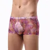Unterhosen Durchsichtige Männer Boxershorts Sexy Unterwäsche Niedrige Taille Mesh U Konvexer Hodensack Höschen Schiere Dessous