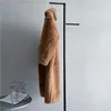 Femmes fourrure fausse veste d'hiver femmes Long manteau en cachemire laine tissé tissu épais chaud vêtements d'extérieur surdimensionné mode Streetwear Teddy Bear manteaux 231010