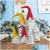 Dekoracje świąteczne 2pcs/set Wesołych Świąt cekin szwedzki santa gnome pluszowy ornament lalki ręcznie robione elfy zabawki domowe przyjęcie dekor dhsba
