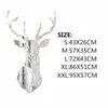 Wall Stickers 3D Mirror Wall Stickers Nordic Style Acrylic Deer Head Mirror Sticker Decal Removable Mural for DIY Home Living Room Wall Decors 231009