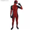 Tema kostym män 3d digital tryck spandex superhjälte cosplay vuxen deadpool custome kostymer full kropp halloween zentai bodysuits q231010