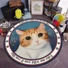 Carpets Funny Dog Pet Printed Round Carpet For Living Room Anti-slip Area Rug Bedroom Bathroom Computer Chair Mat Floor Decoration Rugs