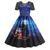 Theme Costume 2023 Robe Halloween Costumes Retro Women Christmas Dress Vintage Short Sleeve Lace Patchwork Party Dresses Tunic Vestidos 3XL x1010