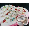 36st Little Girl Jewel Rings in Box Justerbar No Duplication Barn Girls Bids Play Play Costume Princess Dress Up Jewelry Party Favo