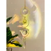 Keychains Lanyards Keychains Celestial Moon Sun Catcher Crystal Rainbow Maker Window Diy Home Boho Room Wall Car Decor Chandelier PR DHHOT