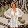 Robes décontractées de base Y Er Up Maillot de bain Blanc Dentelle Glands Robe Femmes Bikini Maillots de bain Maillot de bain Summer Beach Wear Tunique Y200706 Ap Dhmce