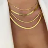 Kettingen Mode Unisex Snake Chain Vrouwen Ketting Choker Rvs Visgraat Goud Kleur Voor JewelryChains240w