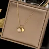 Lyx 18k guldpläterade halsband designer kvinnors halsband mode smycken senior cirkel bokstav halsband utsökt lång kedja249w