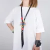 Ethnic Multi Layer Chain Necklace Punk Style Rainbow Wood Beads Pendant For Ladies Colorful Jewellery Neck Decoration Necklaces316L