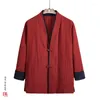 Men's Jackets Chinese Long-sleeved Style Cotton And Linen Jacket Tang Suit Cape Ancient Clothing Taoist Robe