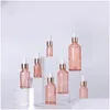 Packing Bottles Wholesale Eye Dropper Bottle Pink Glass Bottles Translucence Essential Oil Empty Per Packaging Container Office School Dhafk