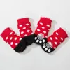 Hundebekleidung 4 Stück niedliche gestrickte Haustiersocken Anti-Rutsch-Winter-Warmschutzstiefel für kleine mittelgroße Hunde Produkte