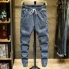 Jeans da uomo Primavera Harajuku Design Moda Coulisse Casual Denim Cintura Gamba affusolata Streetwear Pantaloni da lavoro Uomo