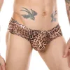 Unterhosen Boxer Herren Unterwäsche Mesh Höschen Sexy Penis Beutel Leopard Ultradünne Boxershorts Dessous