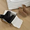 Klassieke platform Dipper laarzen laars dames winter suède shearling enkel slip op sok elastische Platform laarsjes Mode schoenen Australië laarzen