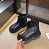 Stivali 2023 ragazze caviglia versatile morbido marrone nero bambini moda casual antiscivolo elegante chic scarpe per bambini per ragazzi