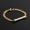 Stainless Steel Shiny Rhinestone Tube Cremation Jewelry Holder Bracelet Bangles Women Man Bangle2320