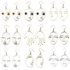 Boucles d'oreilles pendantes en métal pour fille, lustre à la mode, visage percé, personnalité exagérée, Silhouette en métal pour étudiant, bijoux quotidiens, cadeau 292l