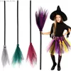 Andra evenemangsfestleveranser Halloween Party Witch Broom Plastic Witch Broomstick Kids Broom Props Witch Hat For Halloween Cosplay Costume Party Decorations Q231010