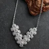 Ketting Oorbellen Set 2 stks/set Origineel Ontwerp Dazzdelic Zirconia Dome V Brief Voor Vrouwen Dating En Party