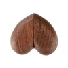 قلب الجوز الخشب الخشب مربع مخملية ناعمة داخلية منظم المجوهر