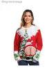 Suéteres femininos unissex suéter feio de Natal com estampa 3D engraçado pulôver suéteres jumpers tops para Natal homens mulheres feriado festa moletom com capuzL231011