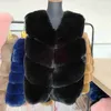 Futra kobiet faux futra moda Faux Fox Fur Płaszcz krótka kamizelka 4 rzęd