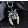 Pendentif Colliers Punk Mode Brave Hommes Loup Dent Spike Personnalité Mâle Collier Bijoux Pour Amis Cadeau